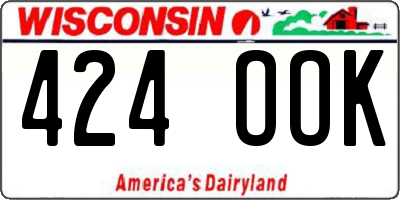 WI license plate 424OOK