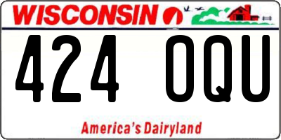 WI license plate 424OQU