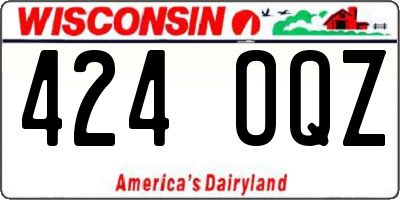 WI license plate 424OQZ