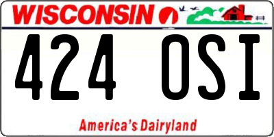 WI license plate 424OSI