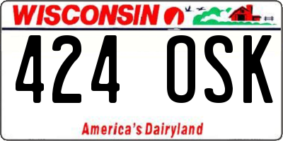 WI license plate 424OSK