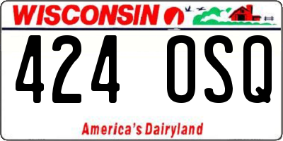 WI license plate 424OSQ