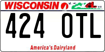 WI license plate 424OTL