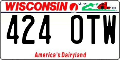 WI license plate 424OTW