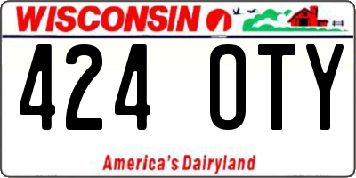 WI license plate 424OTY