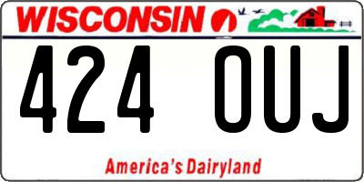 WI license plate 424OUJ