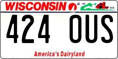 WI license plate 424OUS