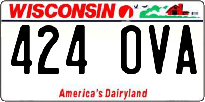 WI license plate 424OVA