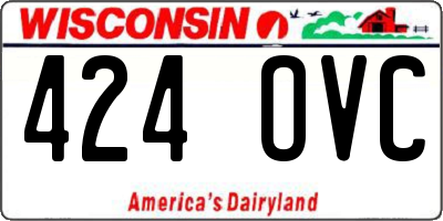 WI license plate 424OVC