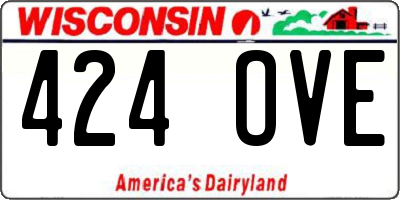 WI license plate 424OVE