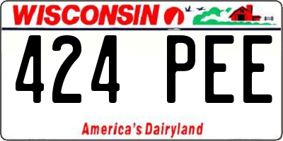 WI license plate 424PEE