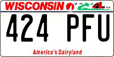 WI license plate 424PFU