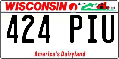 WI license plate 424PIU