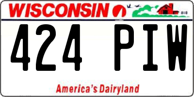 WI license plate 424PIW