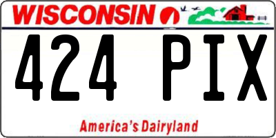WI license plate 424PIX