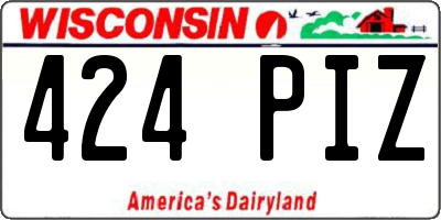 WI license plate 424PIZ