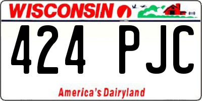 WI license plate 424PJC