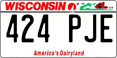 WI license plate 424PJE