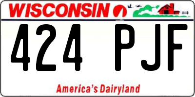 WI license plate 424PJF