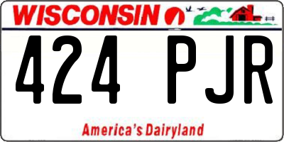 WI license plate 424PJR