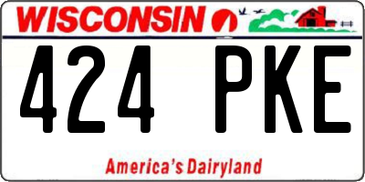 WI license plate 424PKE