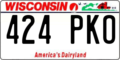 WI license plate 424PKO