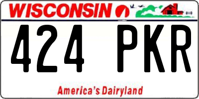 WI license plate 424PKR