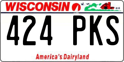 WI license plate 424PKS