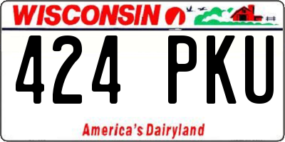 WI license plate 424PKU