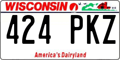 WI license plate 424PKZ
