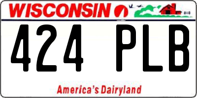 WI license plate 424PLB