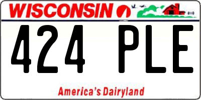 WI license plate 424PLE