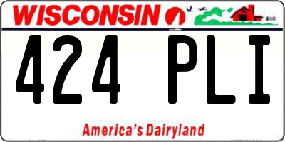 WI license plate 424PLI