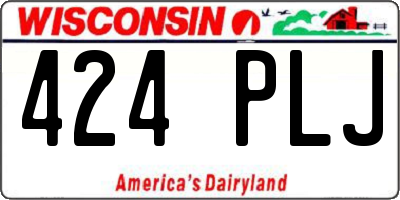 WI license plate 424PLJ