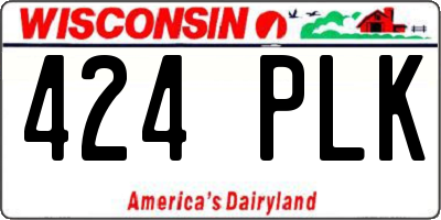 WI license plate 424PLK