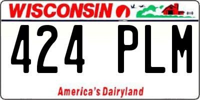 WI license plate 424PLM