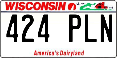 WI license plate 424PLN