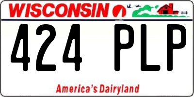 WI license plate 424PLP