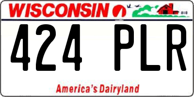 WI license plate 424PLR