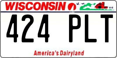 WI license plate 424PLT