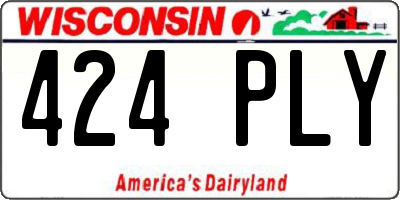 WI license plate 424PLY