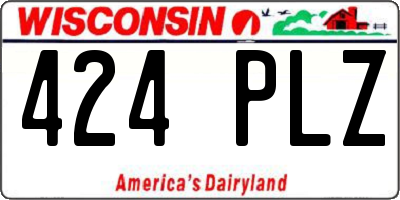WI license plate 424PLZ