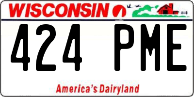WI license plate 424PME