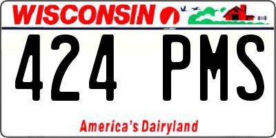 WI license plate 424PMS