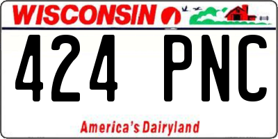 WI license plate 424PNC