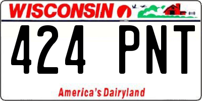 WI license plate 424PNT