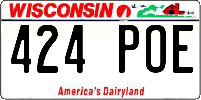 WI license plate 424POE