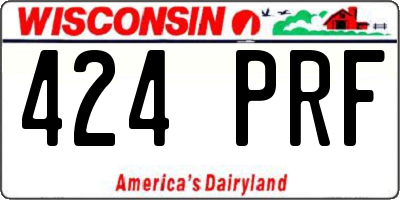 WI license plate 424PRF