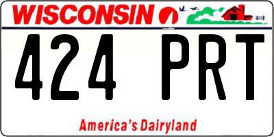 WI license plate 424PRT