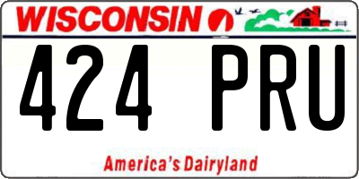 WI license plate 424PRU